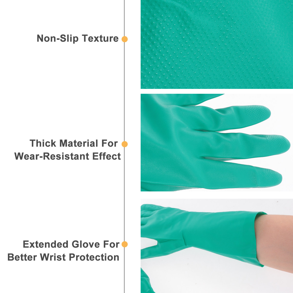 Dish Glove Rubber - 1 Paar wasserdichte Spülhandschuhe aus Gummi