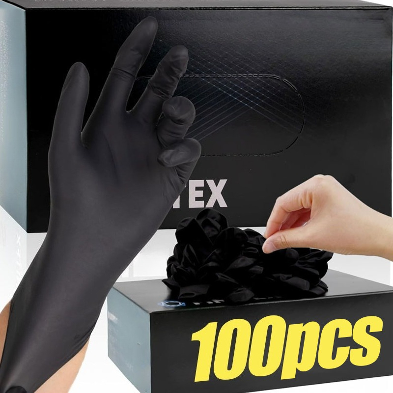 Latex Disposable Glove - Schwarze Einweghandschuhe Unisex Dick Nitril PVC