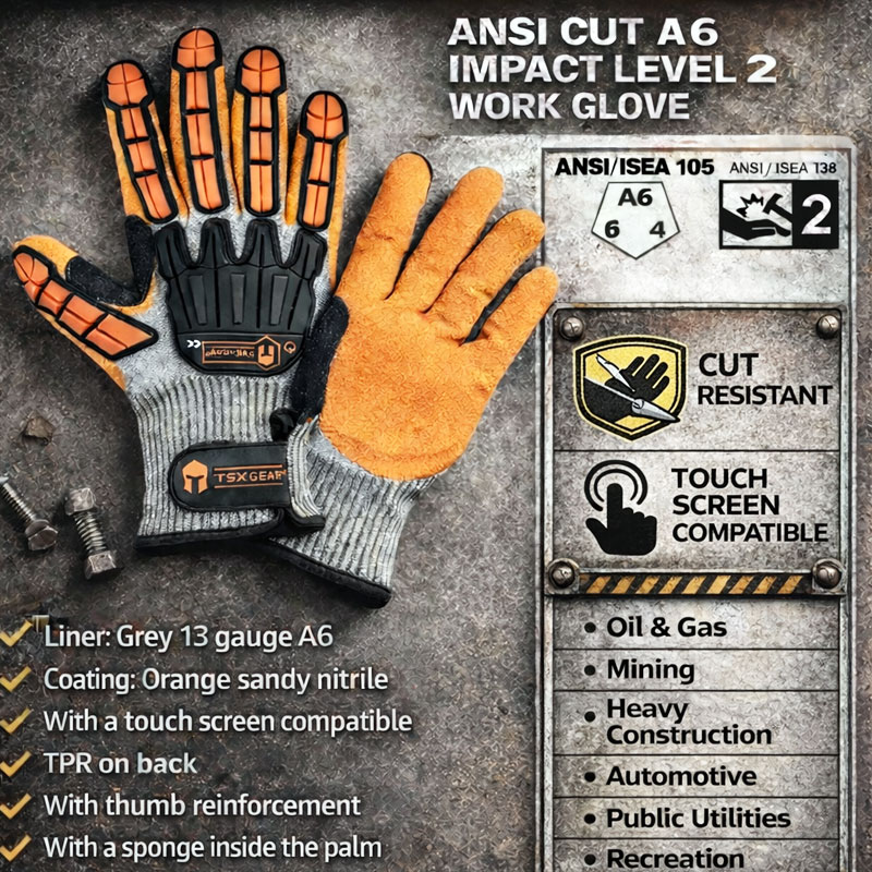 Nitrile Mechanic Glove - NMSafety Anti-Vibrations-Schnittschutz-Arbeitshandschuhe, ölbeständig aus Nitril, mit