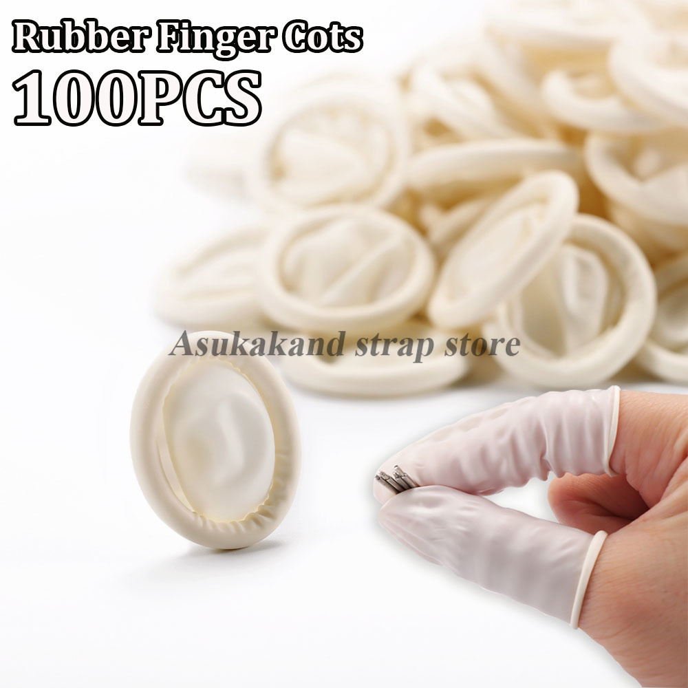 Latex Disposable Glove - Weißes Gummi-Fingerbett-Uhren-Reparaturset, 100 Stück, Latex, Einweg-Fingerlinge,