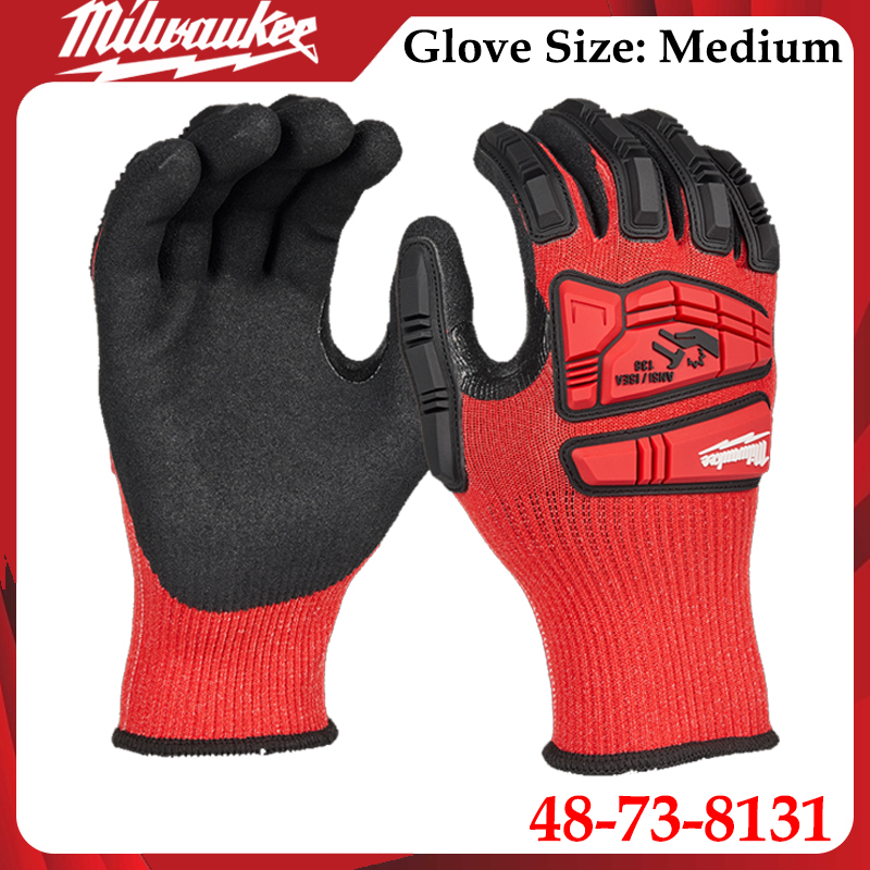 Work Glove Impact - Milwaukee 48-73-8131 Mittelgroße Schutzhandschuhe mit Nitrilbeschichtung
