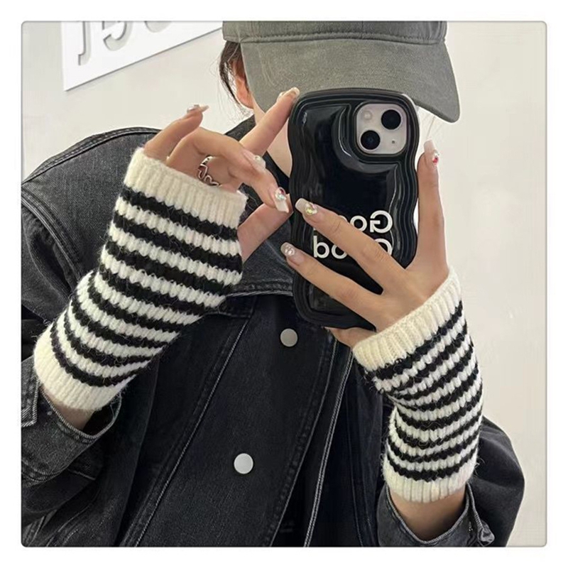 Kurze gestreifte fingerlose Ha – Fingerless Glove Knit Bewertung und Preis