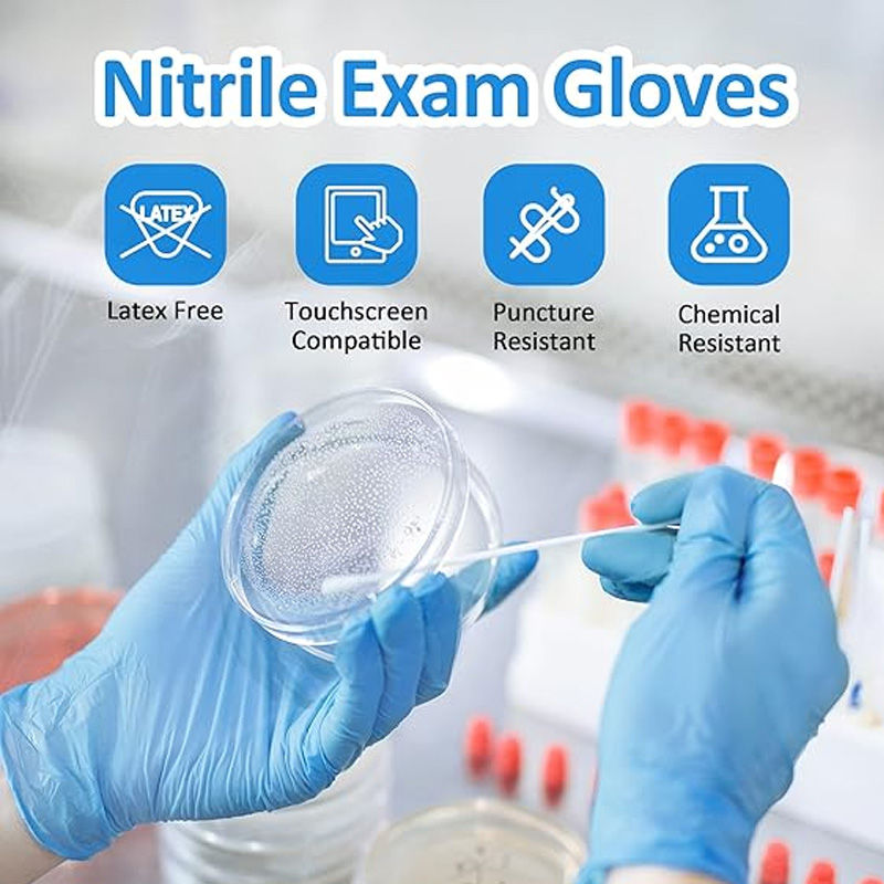 Medizinische blaue Nitrilhands – Exam Glove Nitrile Bewertung und Preis